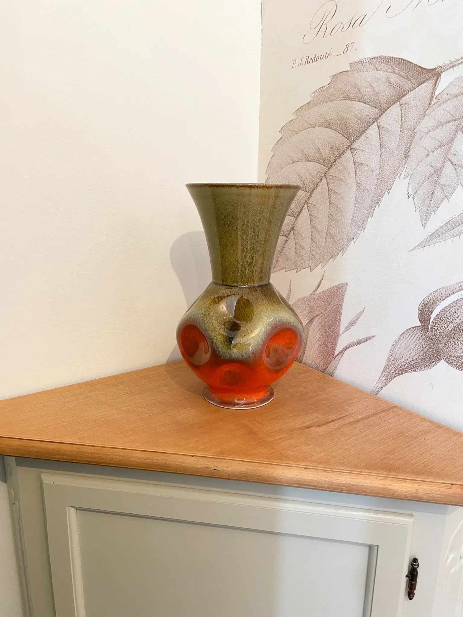 Vintage glazed ceramic vase