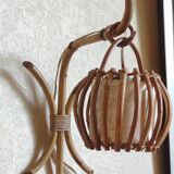Louis Sognot vintage rattan wall lamp