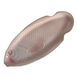 Large vintage pink fish serving dish in salins earthenware made in france