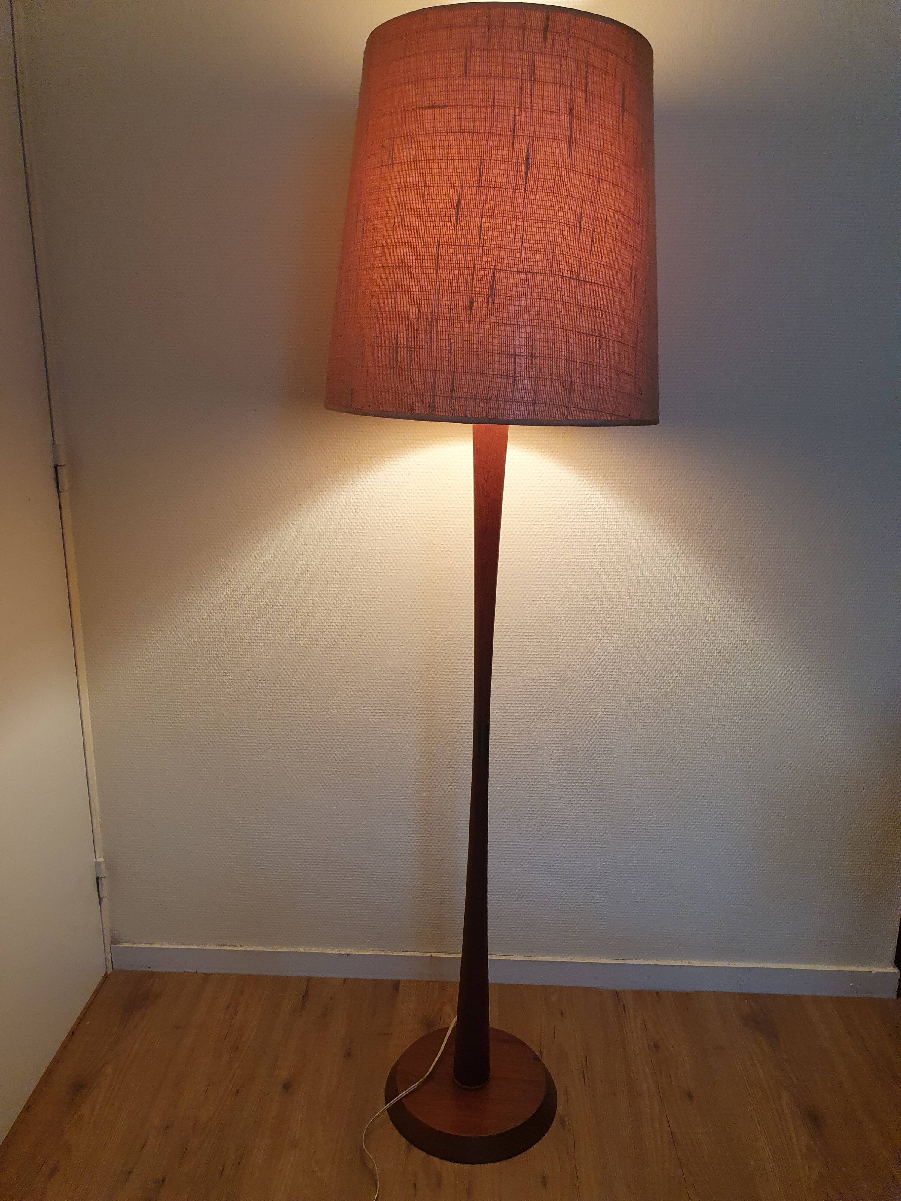 Scandinavian Diabolo teak floor lamp