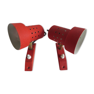 Aluminor vintage red wall light