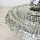 Applique murale en verre glacé épais et structuré, montage encastré, par Peill & Putzler, 1970