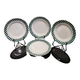 4 Sarreguemines and Digoin Scossais dessert plates