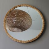 Vintage rattan mirror 28cm