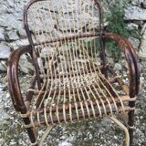 Pair of rattan armchairs
