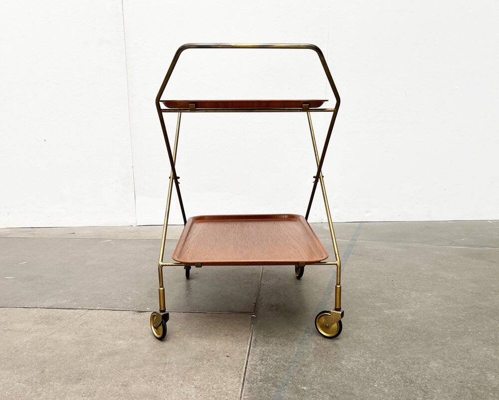 Mid-Century Teak and Metal Folding Bar by Silva Denmark, 1960s