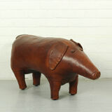 Leather Pig Stool By Dimitri Omersa, 1960s