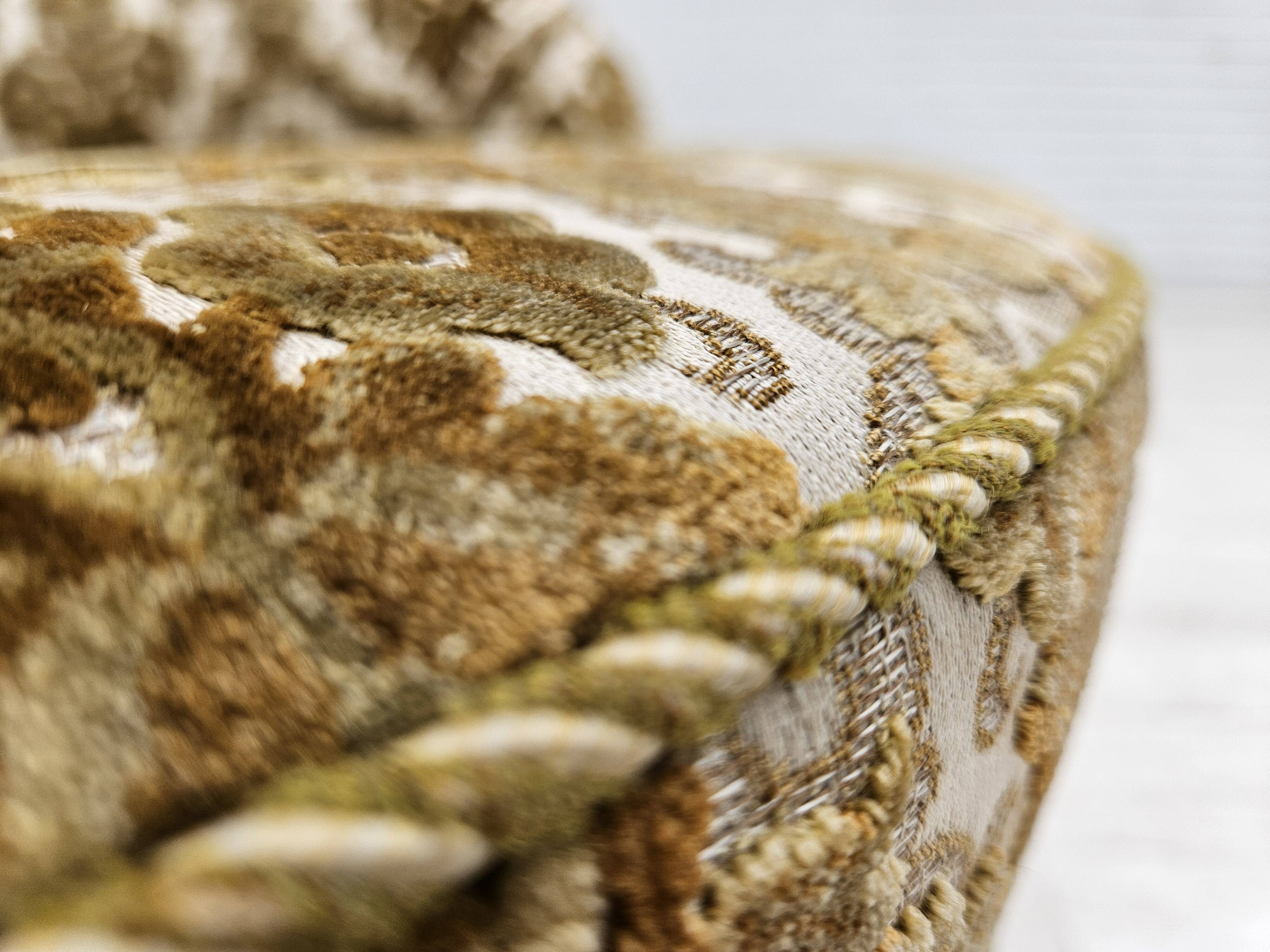 1950s, Danish easy chair, furniture velour, ash wood legs.