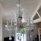 Lustre Murano verre soufflé 8 bras pendeloques cristal