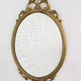 Italian oval brass medallion mirror