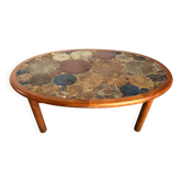 Table basse en teck et carrelage danois de milieu de siècle par Tue Poulsen, Haslev, années 1960.