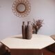 Table basse travertin vintage octogonale