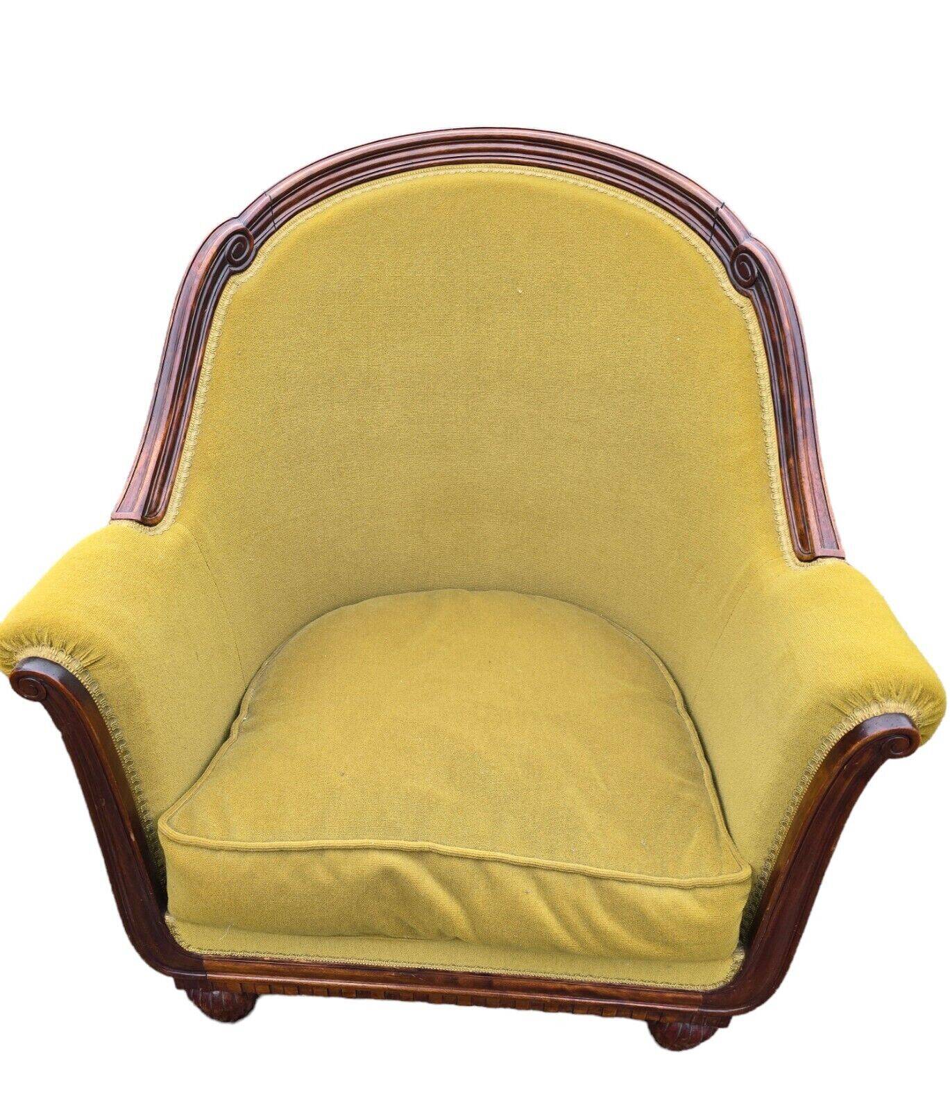 art deco style armchairs in mahogany (pair)