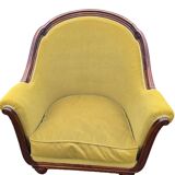 art deco style armchairs in mahogany (pair)