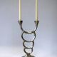 Biomorphic candleholder, solid aluminium, Spain, circa 1970