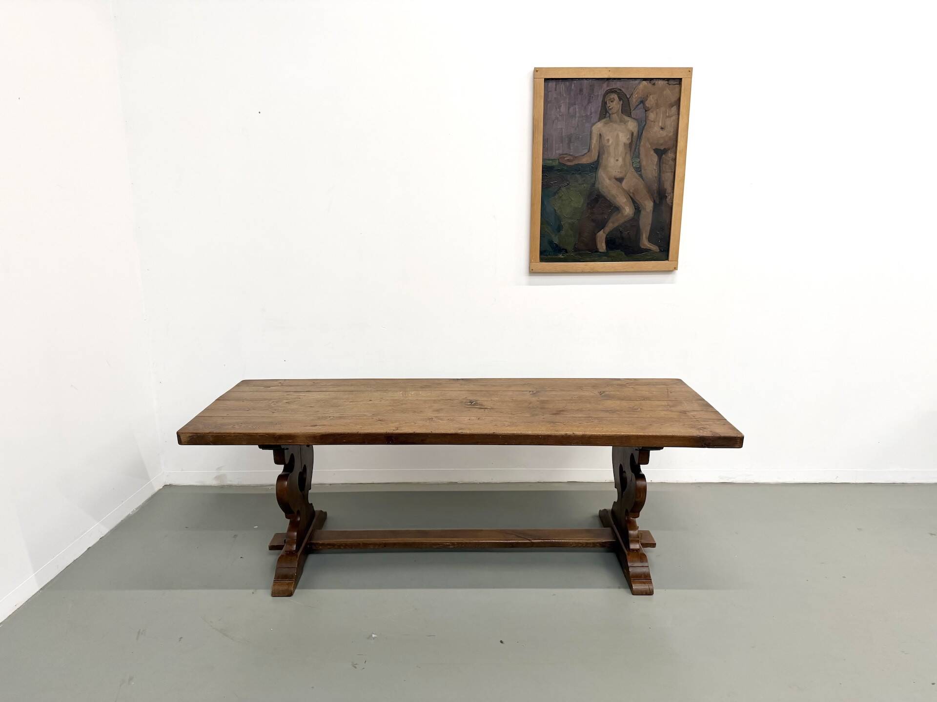 Table de monastère en chêne, circa 1900