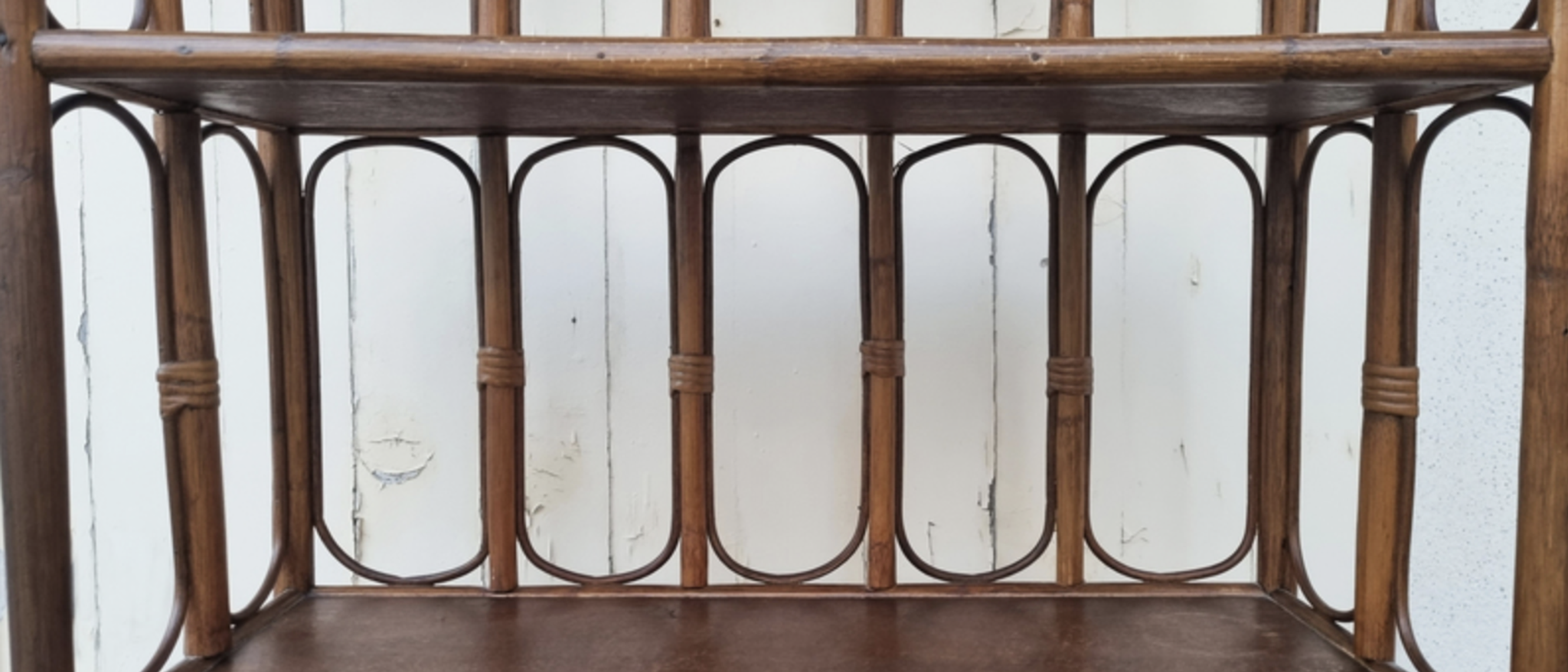 Bookcase bamboo and rattan shelves, Maugrion for Roche Bobois, 80s