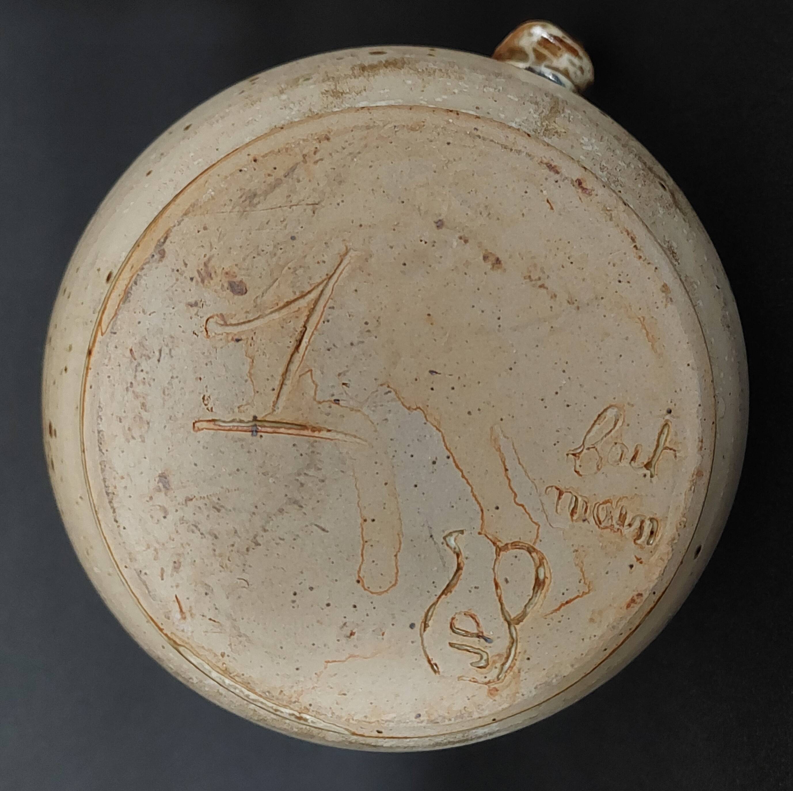 Pyrite stoneware pitcher signed Benoît Prudhomme workshop at the wind 20th century