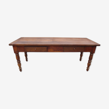 8-seater walnut farm table 199 cm 19th century