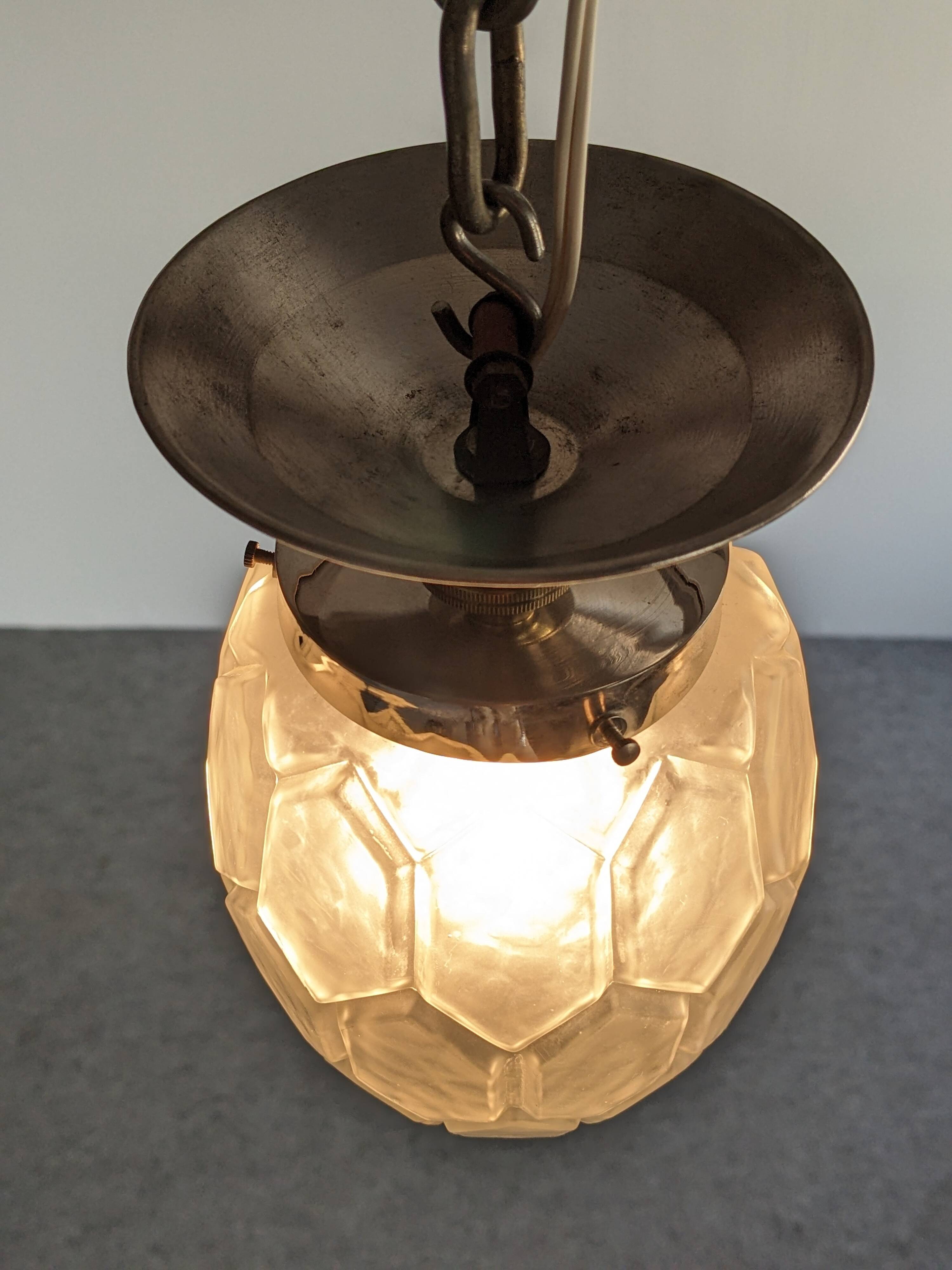 Art Deco ceiling light in frosted glass circa 1920
