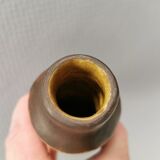 Rustic ceramic vase with running glaze from 1970.
