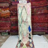Handmade berber bohemian wool runner rug