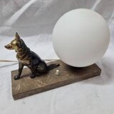 Lampe boule chien art deco, 1930
