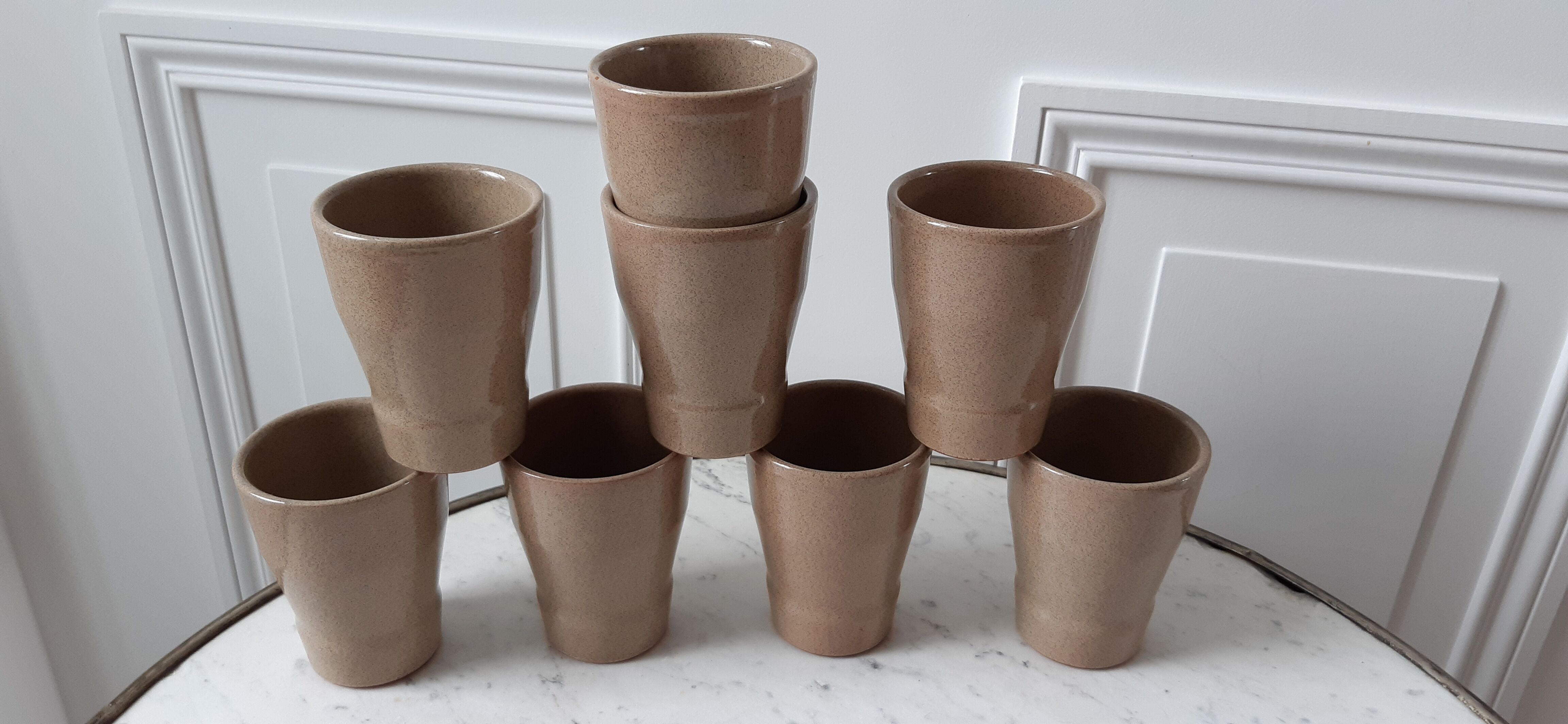 Set of 8 Cermer sandstone glasses