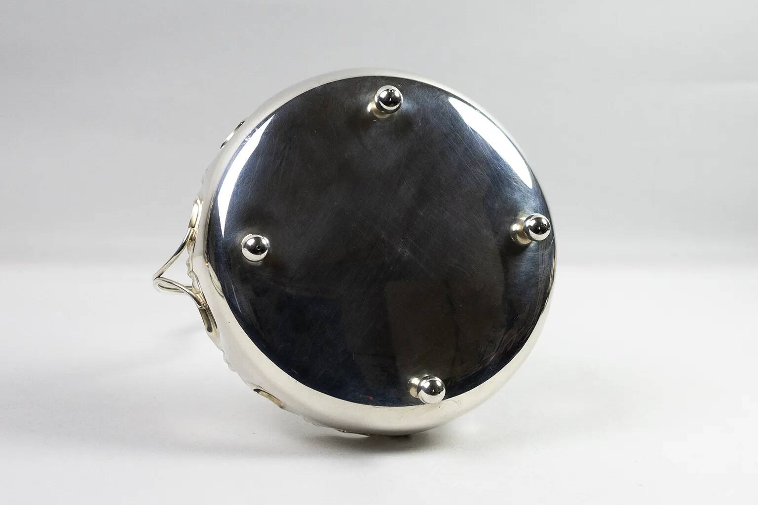 Hallmarked silver-plated metal centerpiece with handle