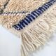 Moroccan Berber carpet blessed ouarain ecru corridor with blue diamonds engraved 312x68cm