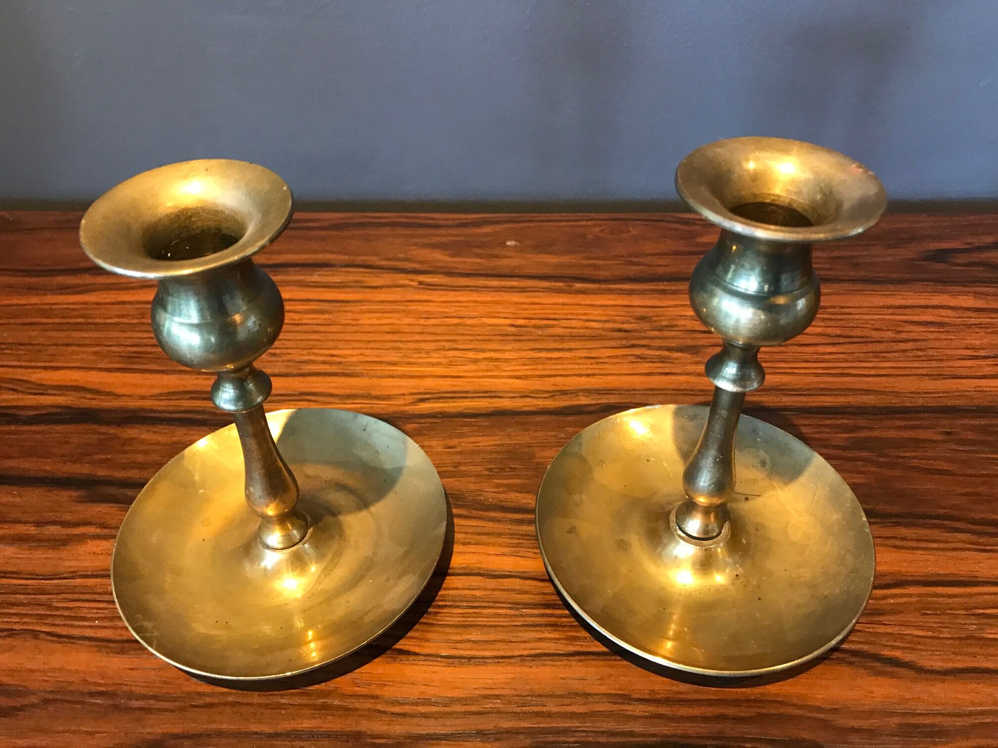 Pair of brass candlesticks