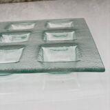 Presentation plate in glass 9 compartments