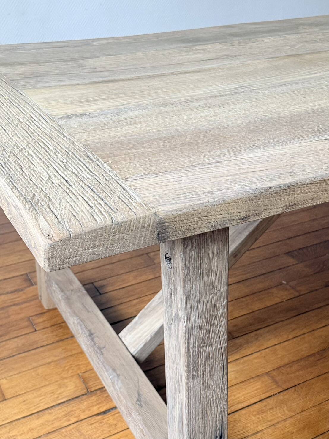 Farm table in solid old oak - Millau 250 by 100 cm