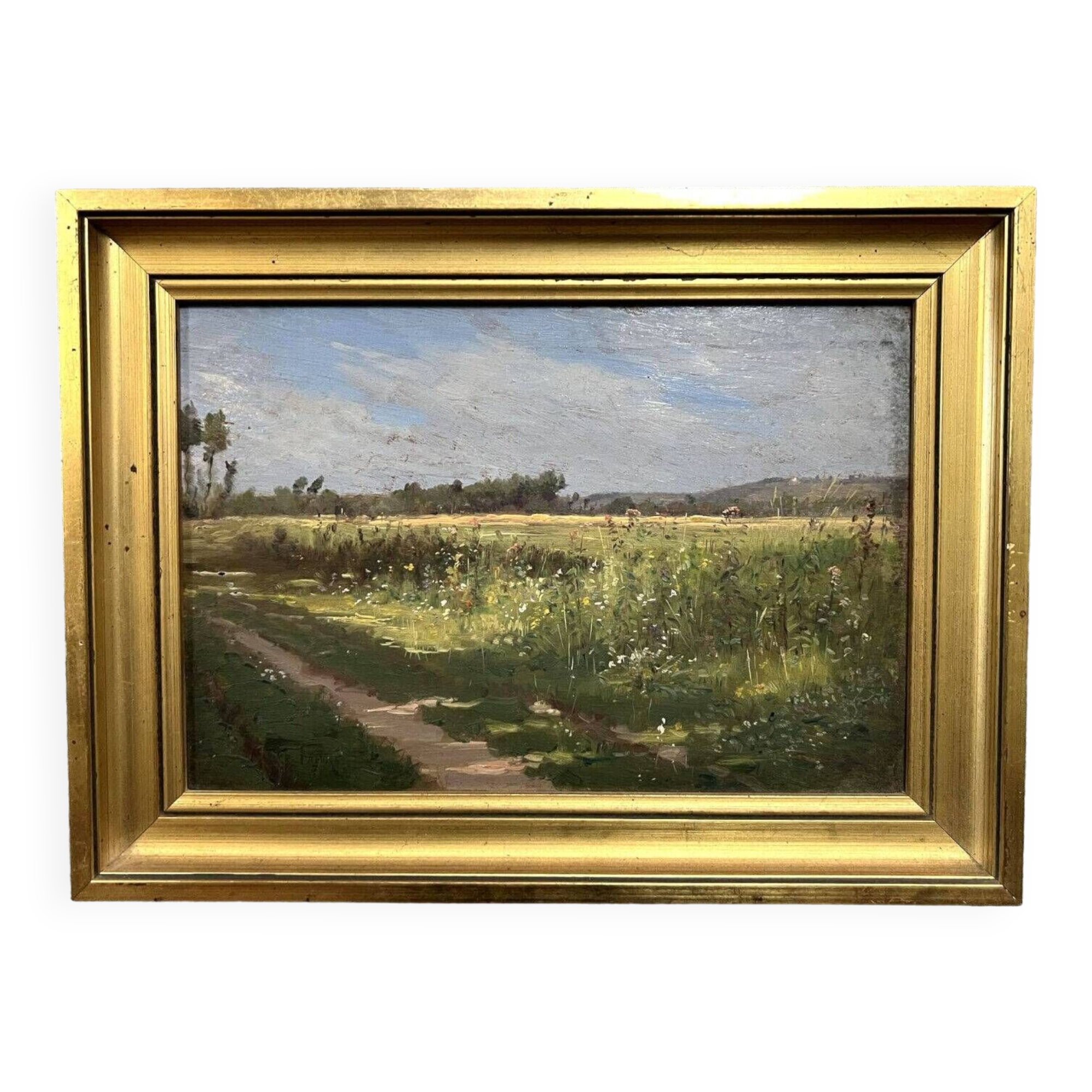 French School around 1930: oil on panel countryside landscape