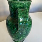 Vaullauris green varnished earth vase pitcher 1960