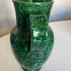 Glazed earthenware pitcher vase in green, Vaullauris, 1960.