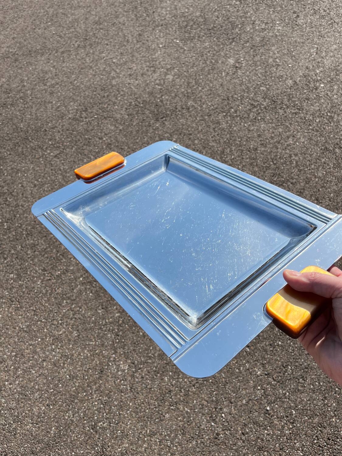 Greco mirror tray Jean Couzon art deco style