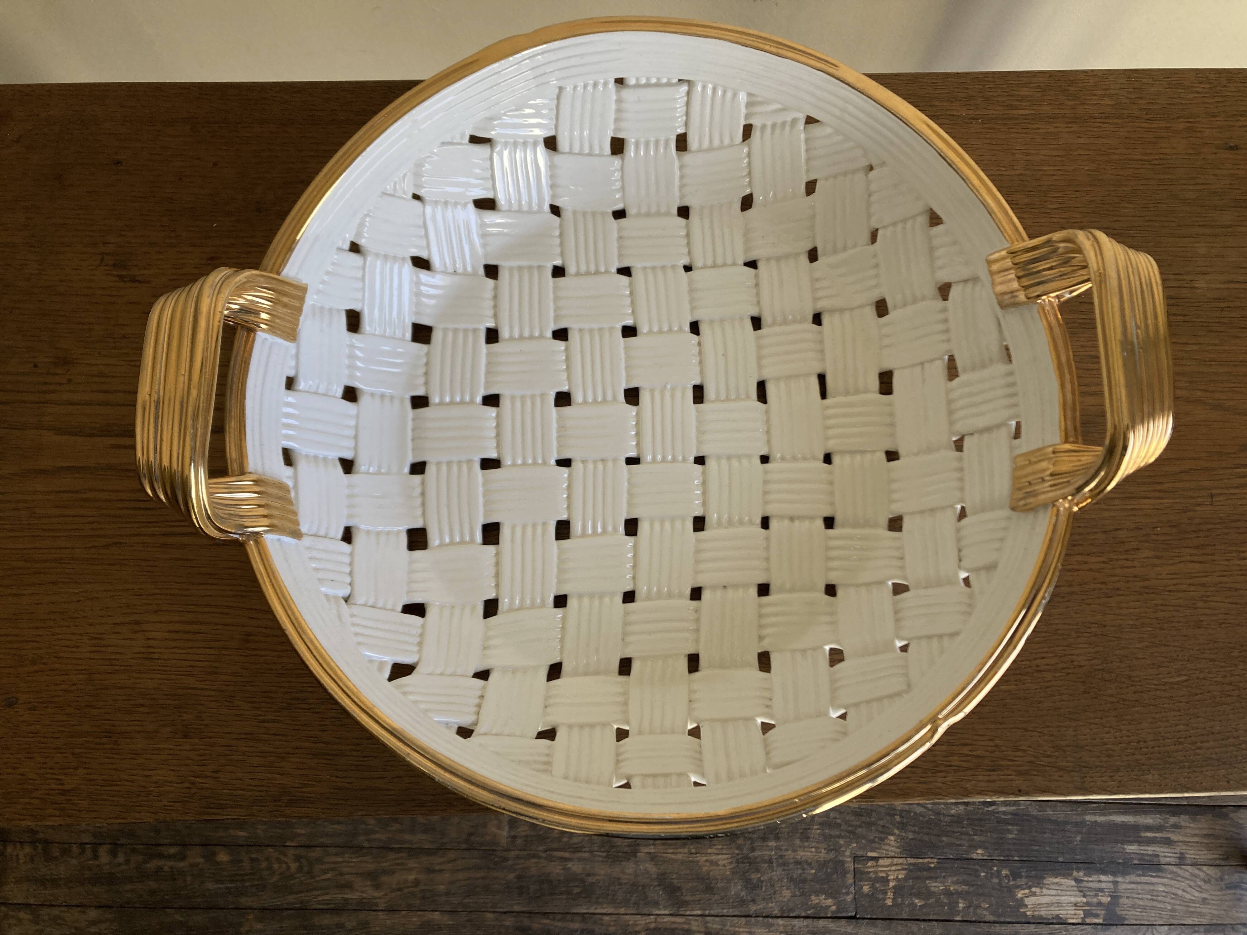 Woven ceramic centrepiece 1960 Italian work