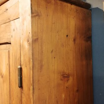 waxed pine cabinet with 4 shelves