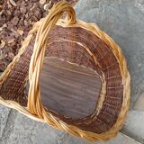 Rattan and wicker log basket