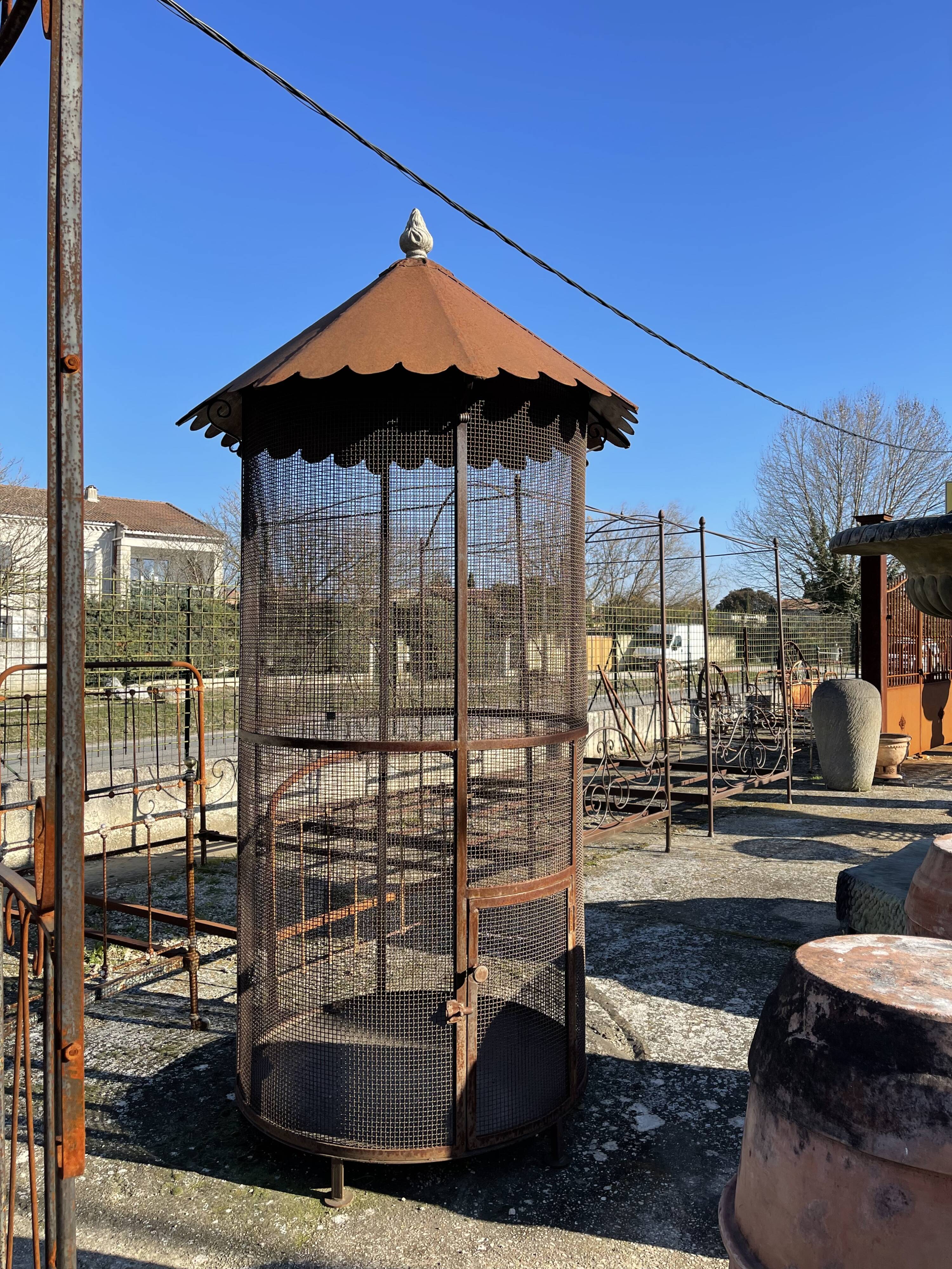 Wrought iron aviary bird cage