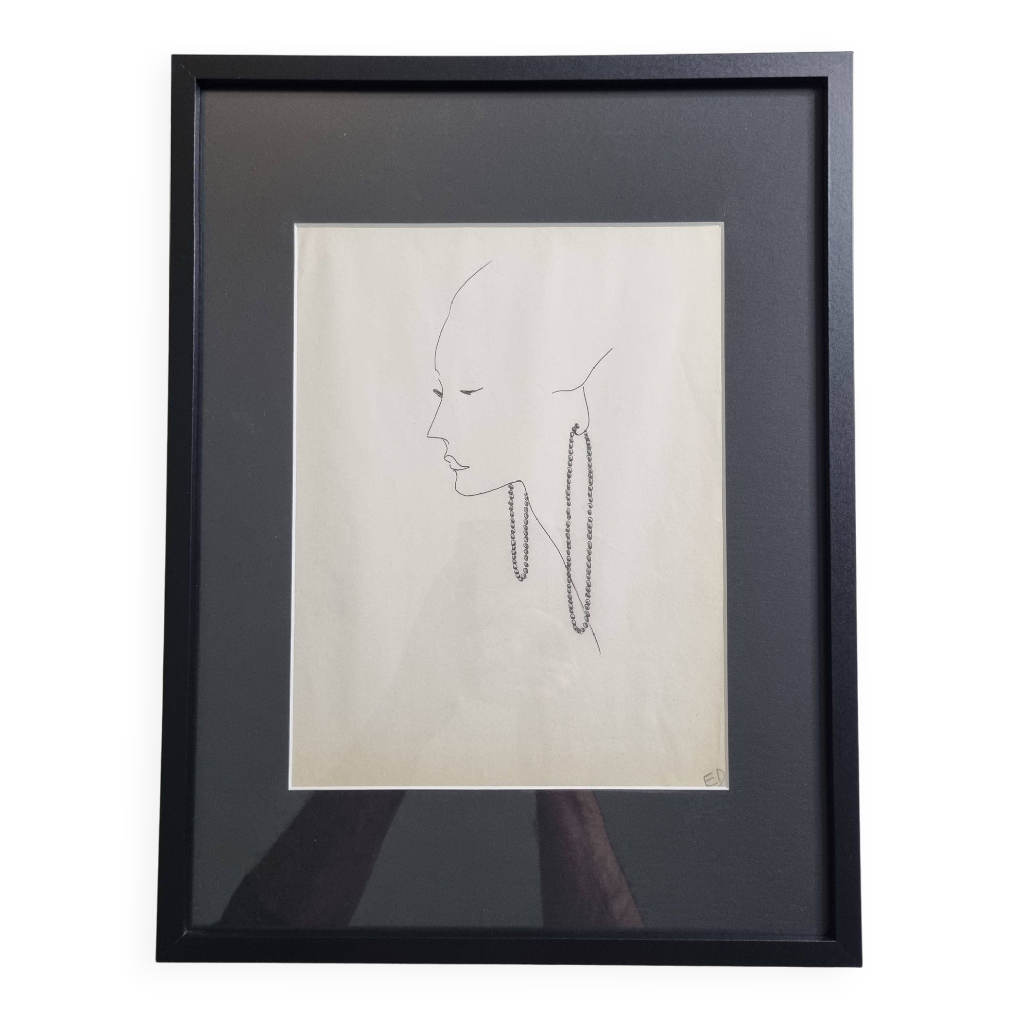 Fashion sketch (accessories), original drawing, signed by Jean Eden, 60s-70s