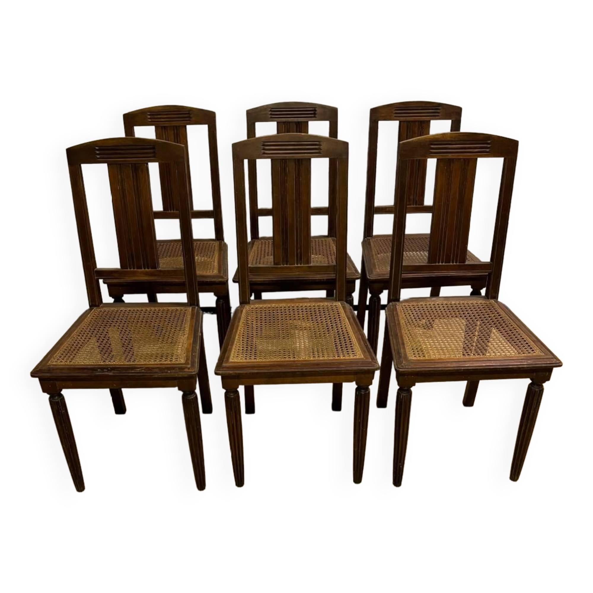 Set of six art deco chairs