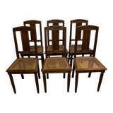 Set of six art deco chairs