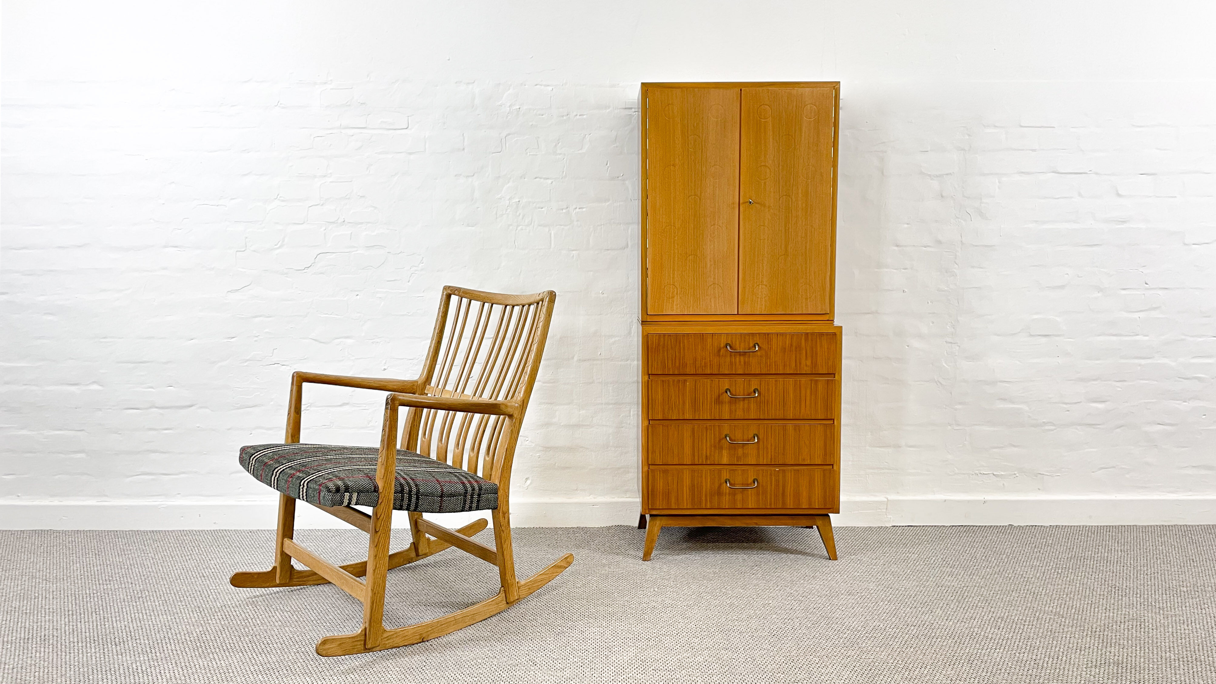 Vintage mid century bar cabinet by ernst behr, germany 1950s