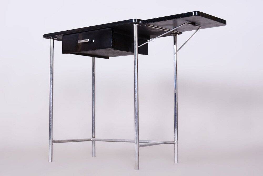 Small Bauhaus Chrome Table attributed to Mücke Melder, Former Czechoslovakia, 1930s