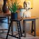 Tripod stool solid wood turned vintage
