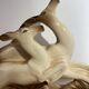 Ceramic deer and doe signed Lemanceau (1905-1980)