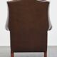 Large Dark Brown Cowhide Leather Wingback Chair