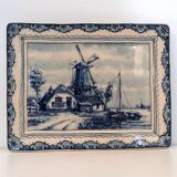 Rectangular porcelain cup Royal Delfts decoration mill 15x12 cm - Made in Holland